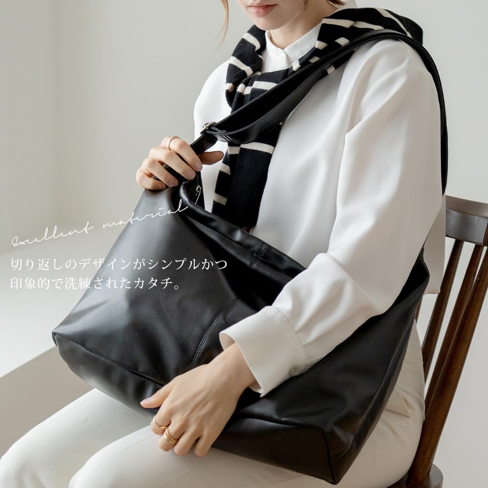 Crossbody Bag for Women and Men A4 School Commuting Loose Manmade Leather Shoulder Bag Adults Lightweight Large Capacity Brand Black [Device]