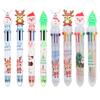 6/10Colors Cute Gifts School Xmas Stationery Merry Christmas Cartoon Ball-point Pen Santa Claus Pen