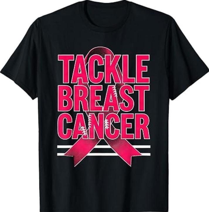 Pink Out Tackle Breast Cancer Team Support American Football T-Shirt