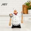 Solid Resin Kitchen Figurine Chef Figurine, Countertop Table Decoration, Funny Statue with Props Seasoning Bottle/Bottle Opener/Message Board
