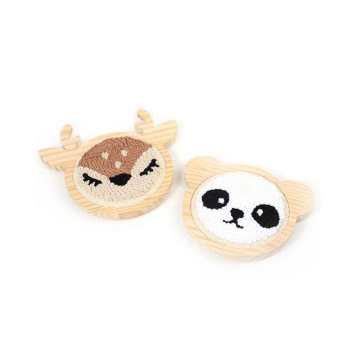 2 coffrets punch needle - Petit panda Ø 15 cm