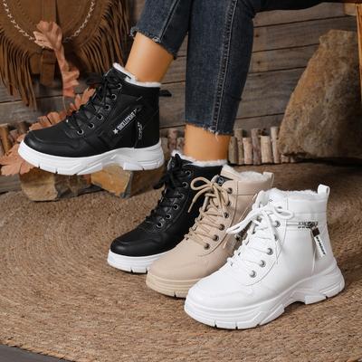 Новые женские ботинки Martens большого размера, универсальные и теплые хлопковые ботинки на высокой платформе, увеличивающие рост