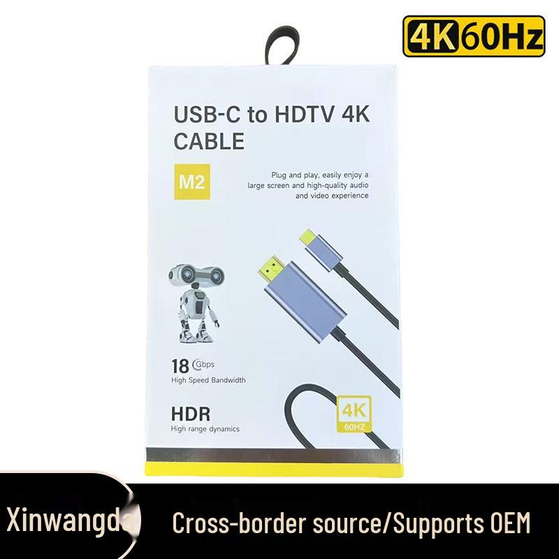 Type-C to HDMI Screen Mirroring Cable, 4K 60Hz UHD Adapter for HDTV