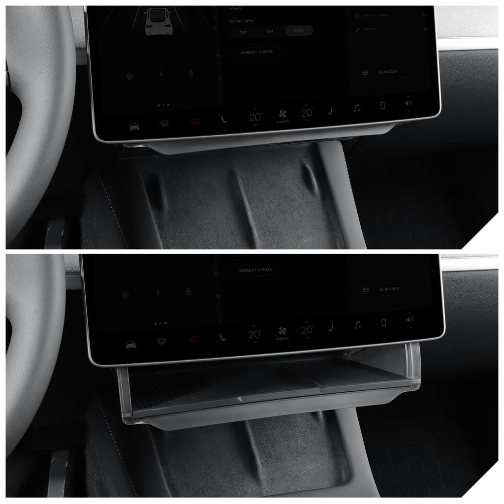 LUCKEASY for Tesla Model Y 2024/Model 3 2021-2022 Under The Central Control Screen Car Storage Box Hidden Storage Case Tray