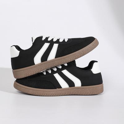 Весенне-осенние кроссовки на платформе Женская мода Смешанные цвета Шнуровка Спортивная обувь Женская Удобная Нескользящая Плоская обувь Женская