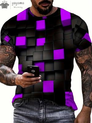 Мужская футболка с 3d принтом и абстрактным хип-хоп трендом, визуальная иллюзия, футболка с короткими рукавами, модный топ с градиентом, уличная одежда в стиле Харадзюку, футболки