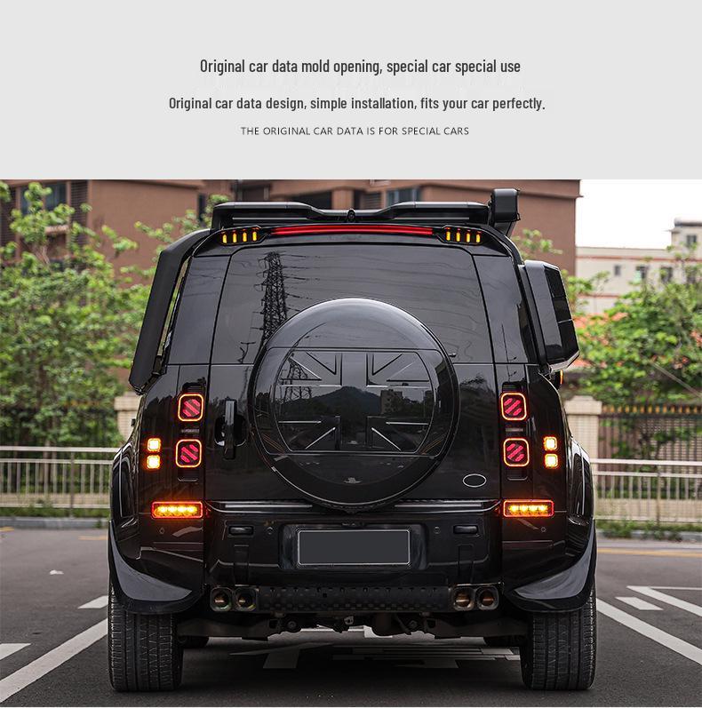 Задний спойлер со светодиодами для Land Rover Defender 2020-2025: Поворотник, Дневные ходовые огни, Стоп-сигналы, Механическая версия