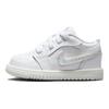 Кроссовки Air Jordan 1 Low Alt SE TD Glitter Swoosh Baby, белые, сине-голубые, с белым оттенком, FQ9114-100