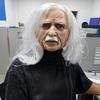 Men's Realistic Full Head Latex Mask with Beard Long White Hair Halloween Costume Party Prop Old Man Cosplay Headgear