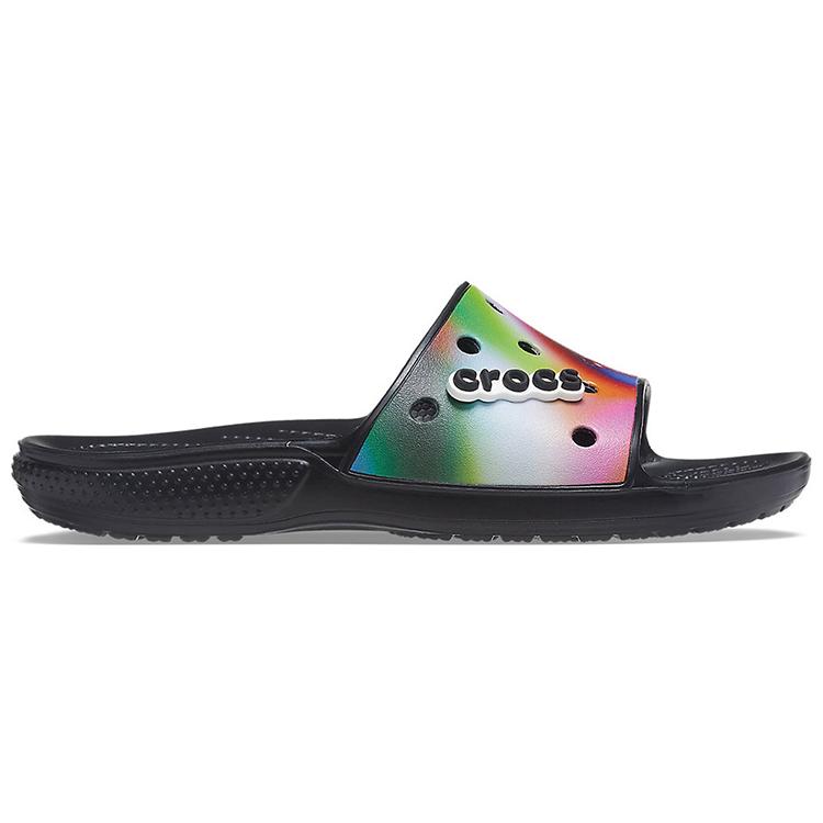 Crocs Разноцветные повседневные унисекс тапочки разных цветов, черные 207557-0C4