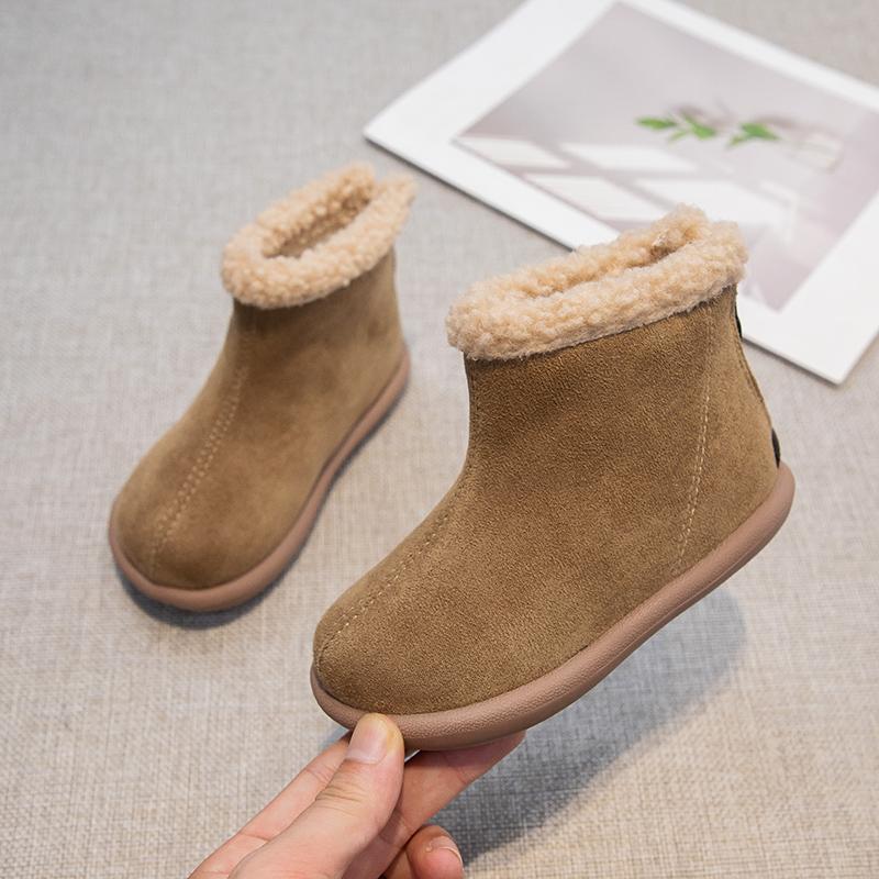 Детские ботильоны Модные детские теплые хлопковые ботинки Повседневные с круглым носком Простые для девочек Шорты Зимние ботинки Классика Зима 2024 Новинка