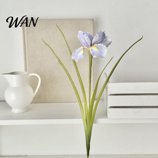 Furnishing Flowers 26" Artificial Iris Flower, Real Touch Fake Flower Bouquet with Long Stem Home Decor for Arrangement, Wedding Centerpiece,