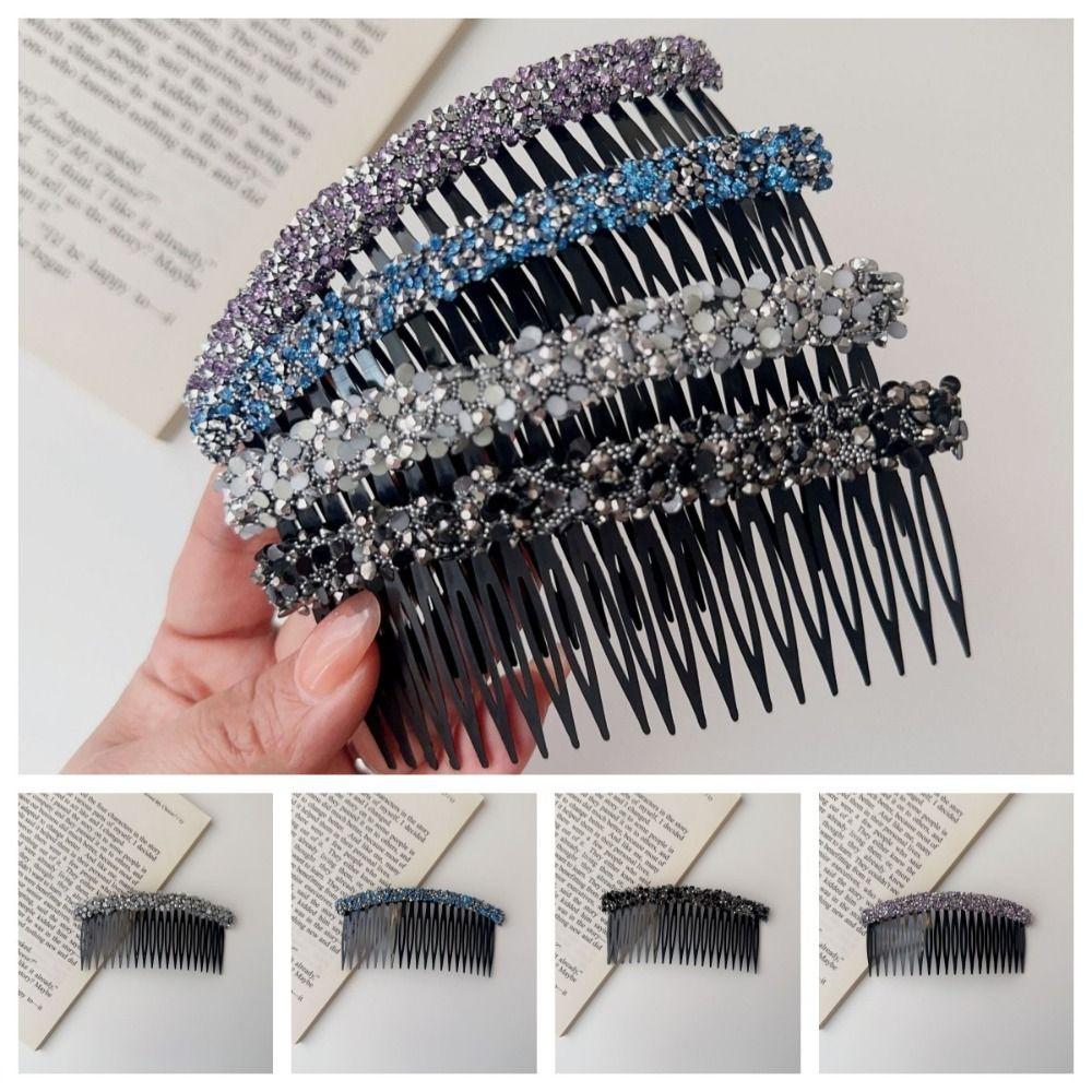 Invisible Hair Styling Accessory Korean Rhinestone Comb Hair Clip Broken Hair Artifact   Women