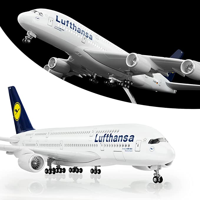 Масштаб 1/160 50,5 см Самолет Airbus A380 Модель авиакомпании Air France со светодиодной подсветкой и колесами Литой пластик смола Самолет для коллекции