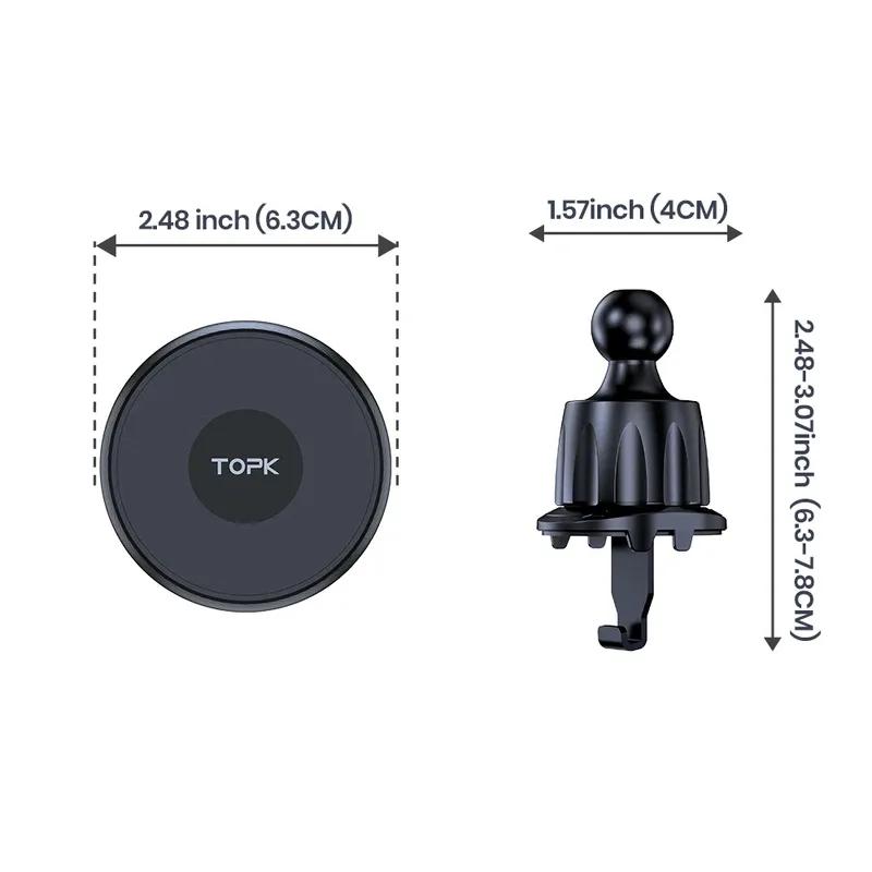 TOPK Magnetic Phone Holder Car Magnetic Car Phone Holder Mag-Safe Car Mount Powerful Air Vent ABS Stand For Smartphones