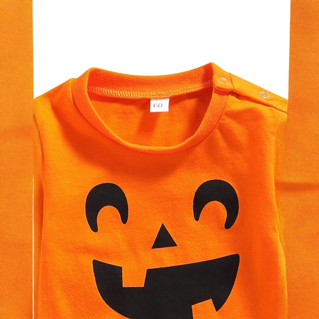 Newborn Boy Pumpkin Bodysuit + Hat + Socks Children's Halloween Costume Set