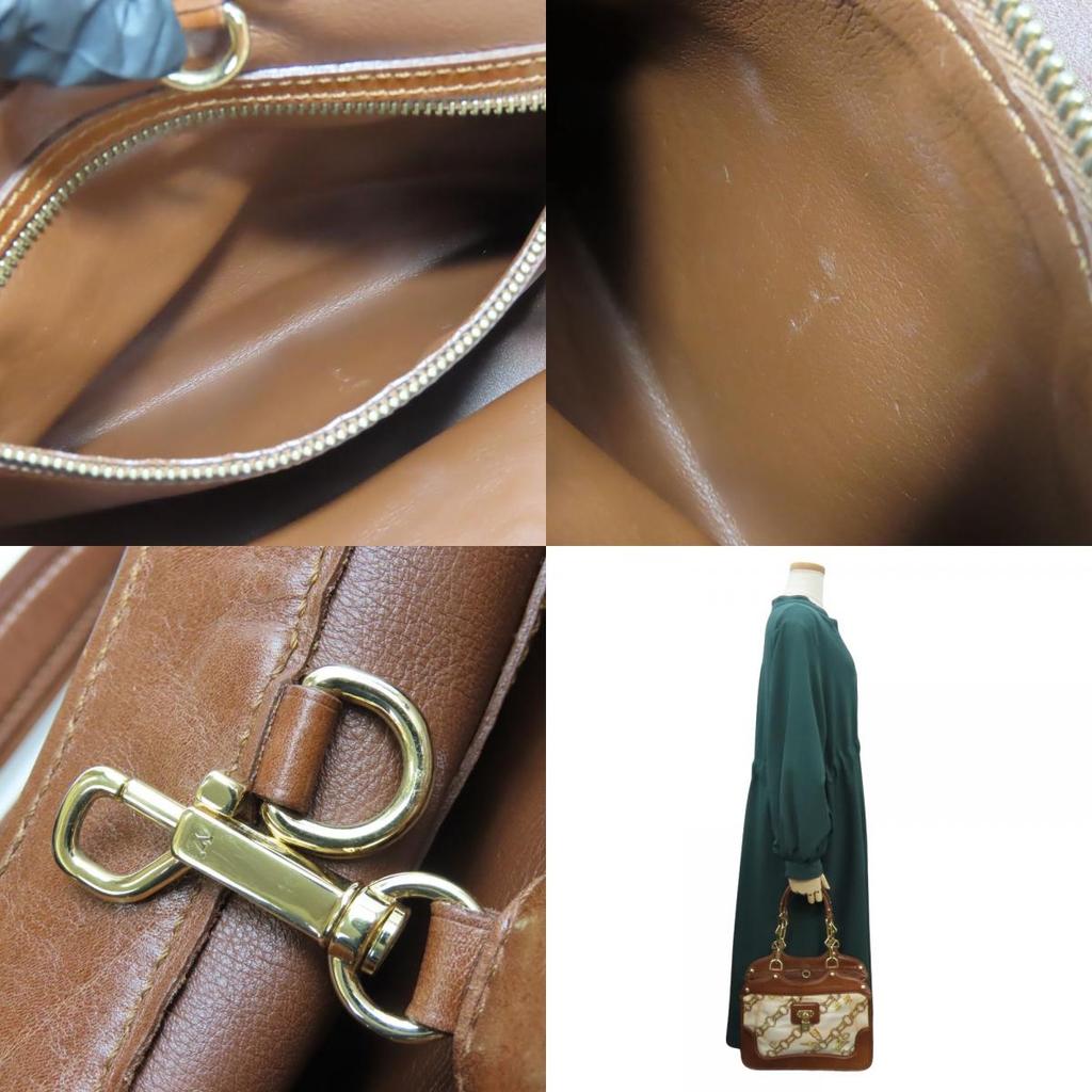 Used LOUIS VUITTON Tote Bag Hippopotamus Monogram Charm M95157 leather/Plastics Bron Brown Chain