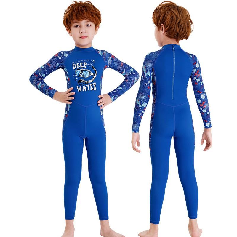 Kids UV Protection Rash Guard Swimsuit Long Sleeve Dive Suit Boys Girls Quick Dry Snorkeling Swimming Pool Beach