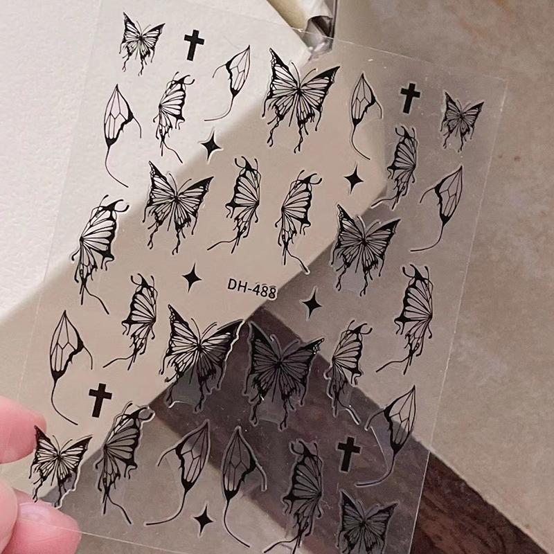 Жидкая полая наклейка в виде бабочки, алмазная сверкающая ракушка, светящаяся наклейка для ногтей в форме бабочки, наклейка для дизайна ногтей, дизайн, маникюрный инструмент