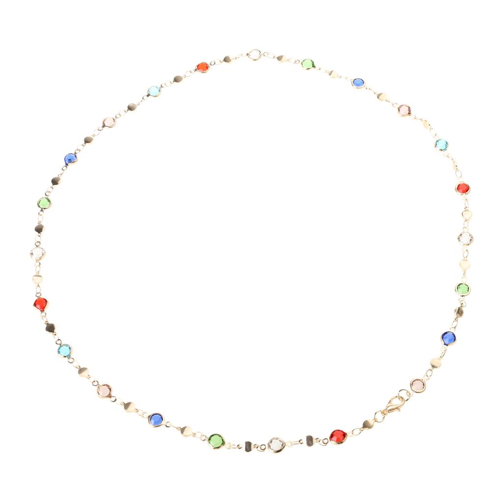Colorful Neck Chain Beads Necklace Adjustable Chain Necklace Stylish Neck Jewelry Suitable for Women and Girl Present