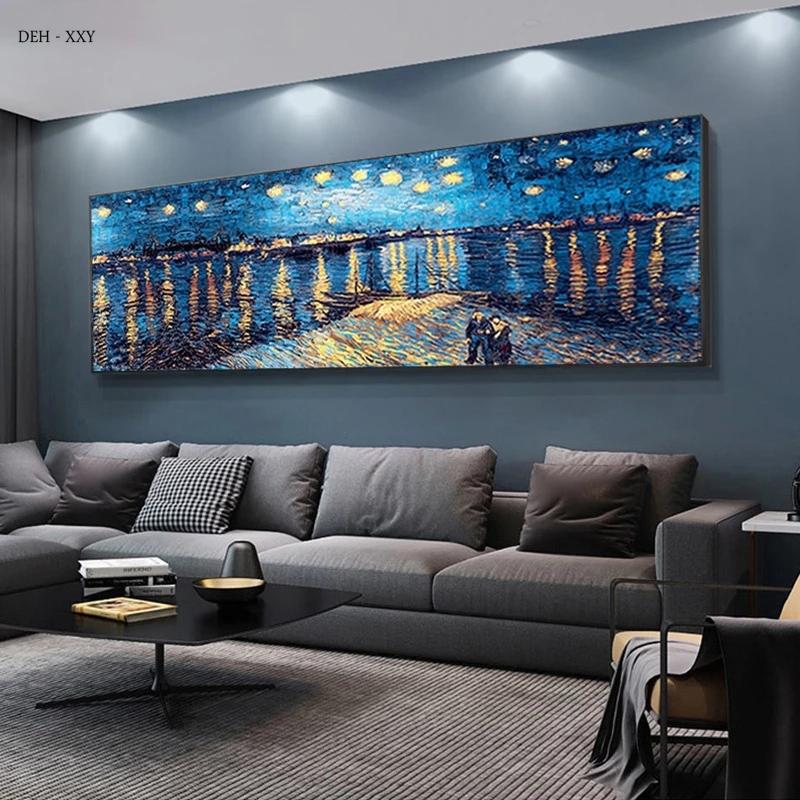 Импрессионист Ван Гог Картины Холст Картины Маслом Абстрактное Пшеничное Поле Цветение Миндаля Звездная Ночь Плакат Домашний Декор Без Рамки Без Рамки