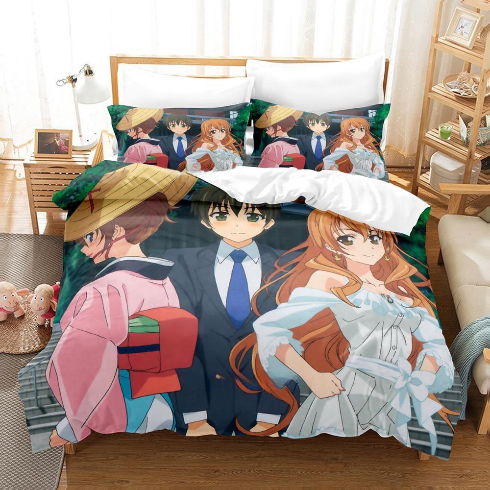 Fashion Anime Bed Sheet Set Golden Time Bedding Set Single Twin Full Queen King Size Bed Set Adult Kid Bedroom Duvet Cover Sets
