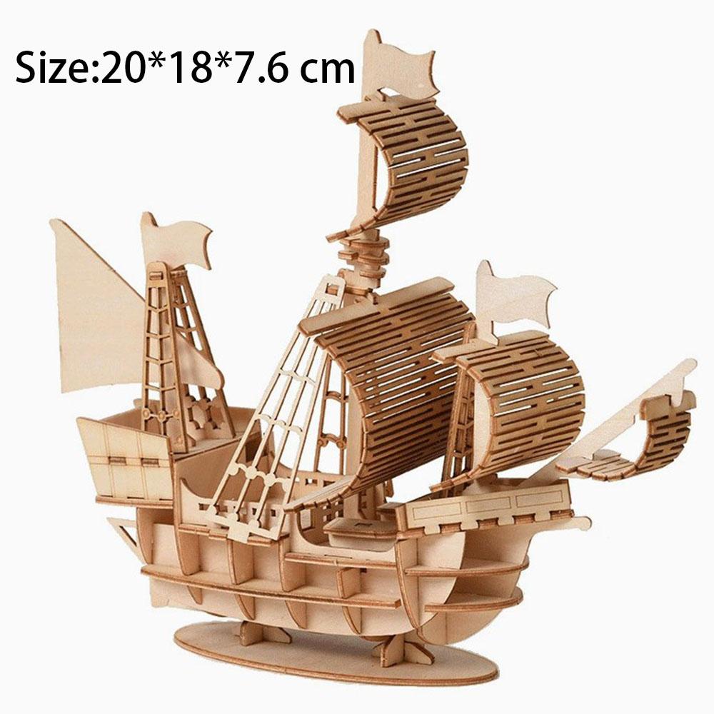 3D Парусник Самолет Деревянная Пазл-Модель для Сборки Пазлы DIY Поделки Строительный Набор Игрушки На День Рождения Рождественские Подарки Украшение Дома