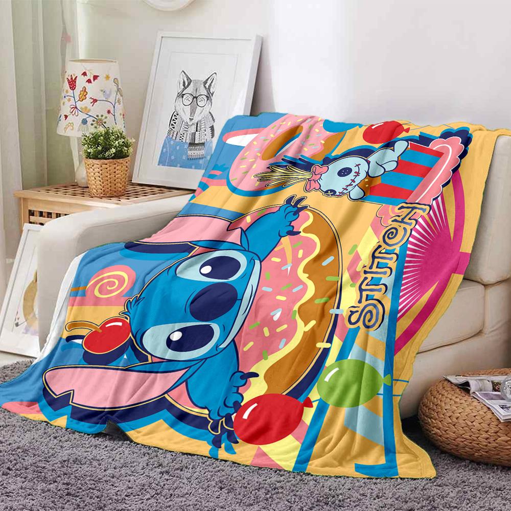 1Pc Stitch'S Sweet Celebration Blanket Soft Throw Blanket For Home Bedroom Bed Sofa Travel Office Solid Christmas Blanket