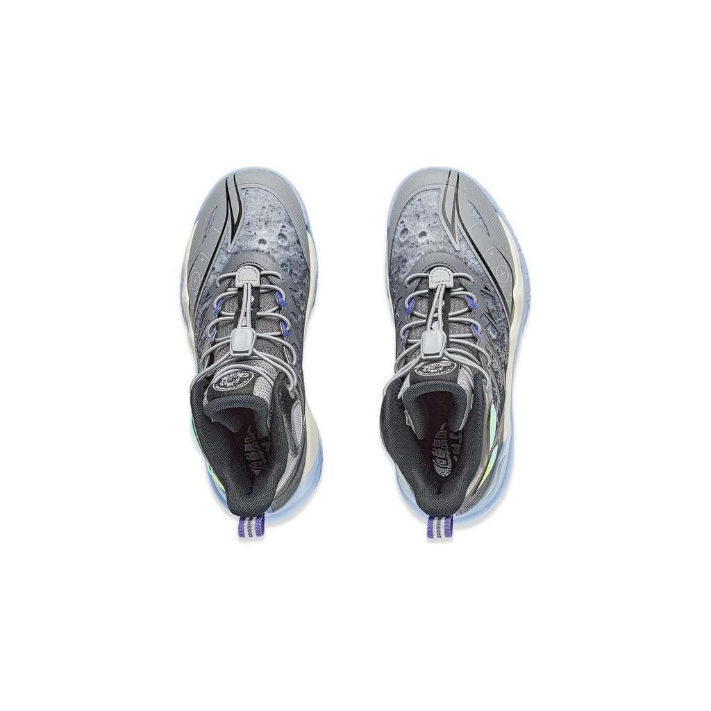 Li Ning Primary 3.0 V2 Slip Resistant Shock Absorbing Lightweight Low Top Basketball Shoes Kids Sneaker Shadow-Gray Ultimate-Gray YKBT072-3