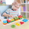 Five Sets of Geometric Shape Toy Building Blocks for Early Education (Ages 1-6)