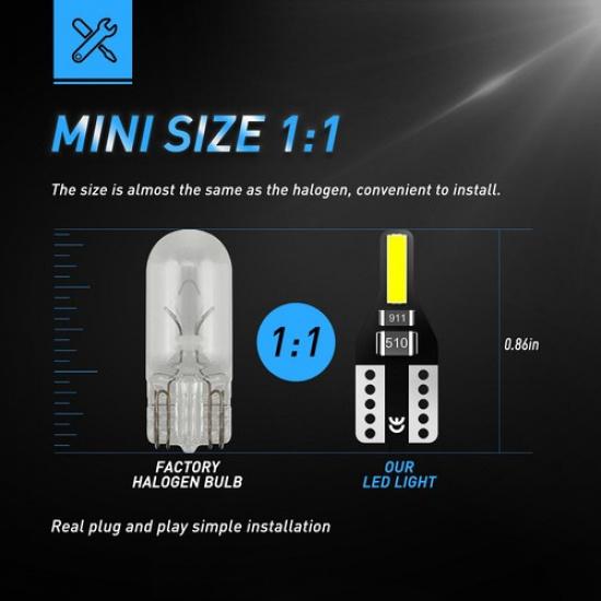 10 шт. T10 W5W Светодиодные 168 194 Клиновые 2SMD Парковочные Автомобильные Фонари Номерного Знака 12В Canbus