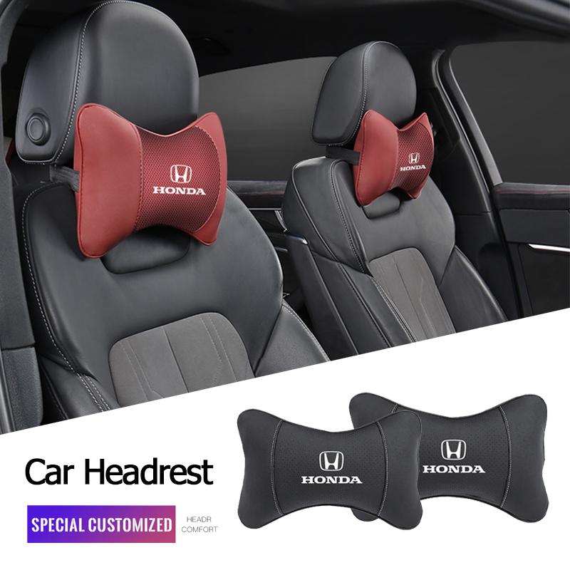 1Pcs Car Seat Headrest Auto Emblem Neck Pillow Cushion For Honda Civic Fit Jazz Accord Pilot CRV Odyssey Passport City Shuttle H AS9