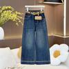 2025 Повседневные джинсы для девочек на весну/осень с широкими штанинами