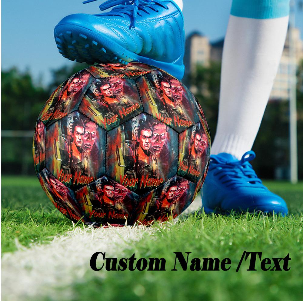 Custom Text Size 5 Soccer Ball, Standard Match Football For OutdoorEvil Dead Ash Williams