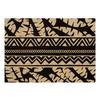 [Q4130] - Black Beige 'Boho' Burlap Placemat - 42x30 Cm