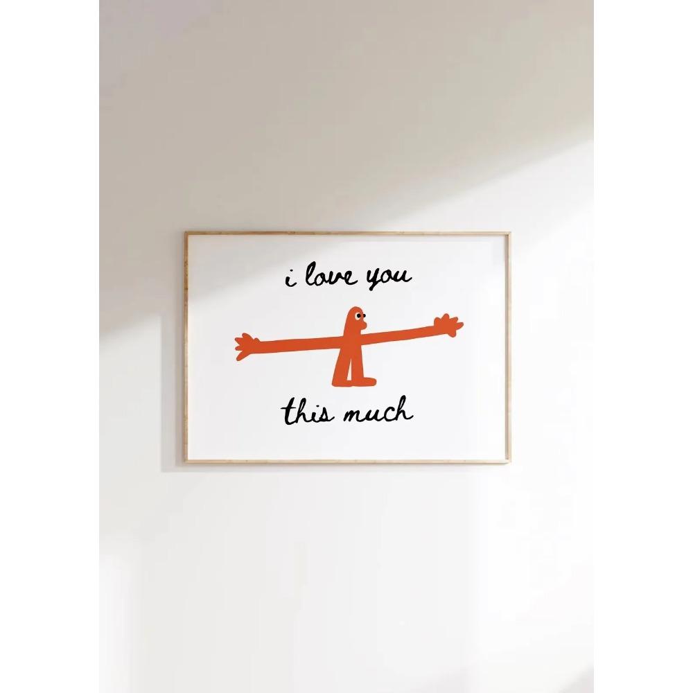 Ask Me about My Dream Checkered Canvas Printing I Love You So Much Couple Wall Art Poster for Modern Living Room Home Decor Gift