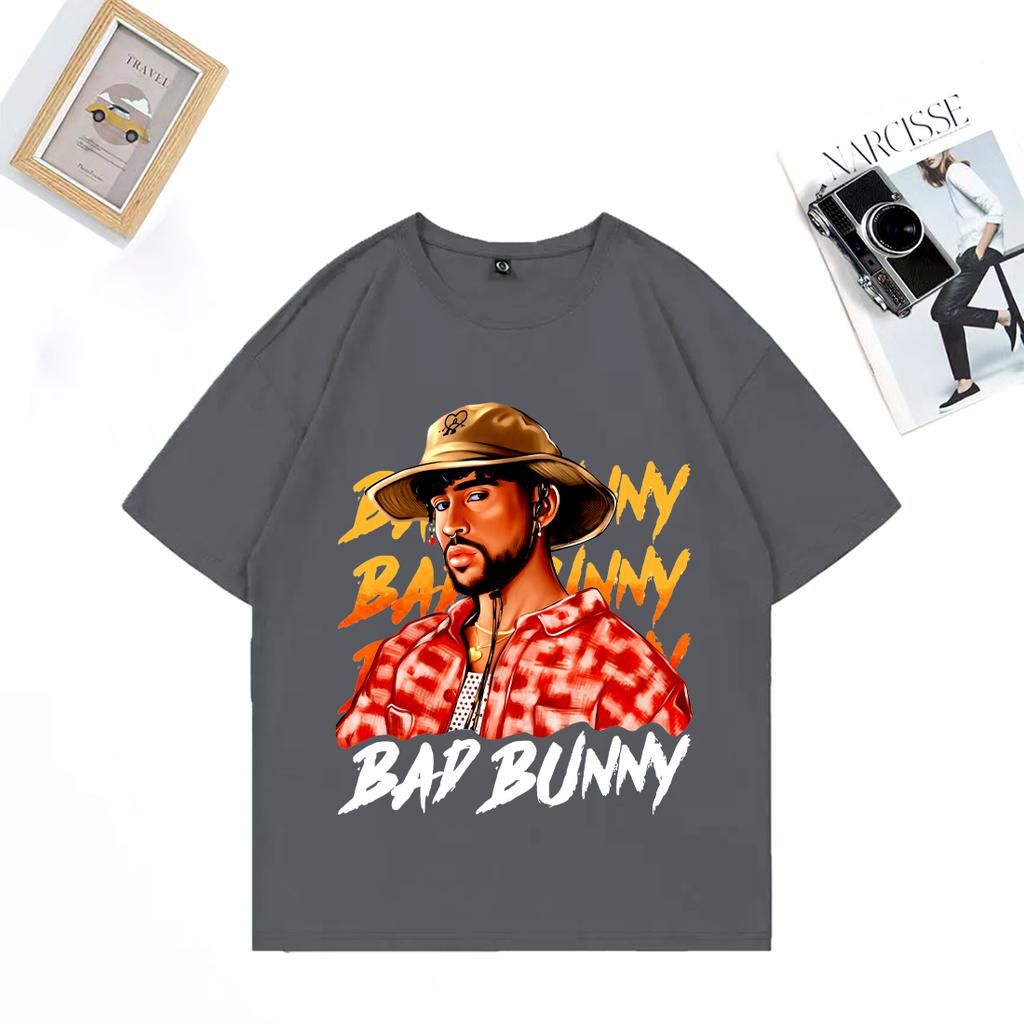 Hot Sale Bad Bunny Graphics T Shirt Men Women Summer Vintage High Quality T-shirt Cotton Unisex Short Sleeve Hip Hop T-shirts