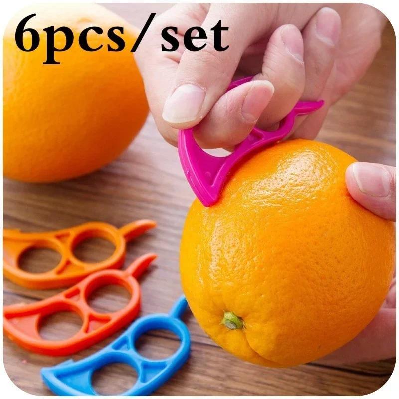 6 шт./компл. Овощечистки для апельсиновой кожуры Фруктовые креативные многофункциональные нарезчики для лимонов апельсинов Стриппер для фруктов Легкий открыватель Кухонный гаджет Инструмент