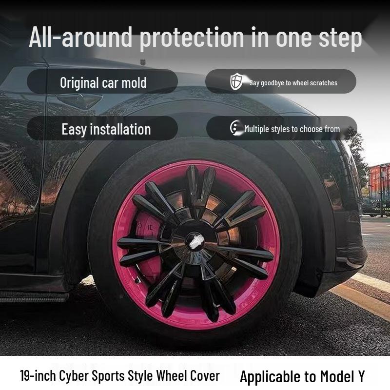 19-24 Tesla Model Y Cybertruck Style 19-inch Wheel Covers: Full Coverage, Anti-Scratch Decor.