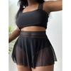 3Pack Plus Size Mesh Skirt High Waist Bikini Swimwear Women's Swimsuit Beachwear Bathing Suits