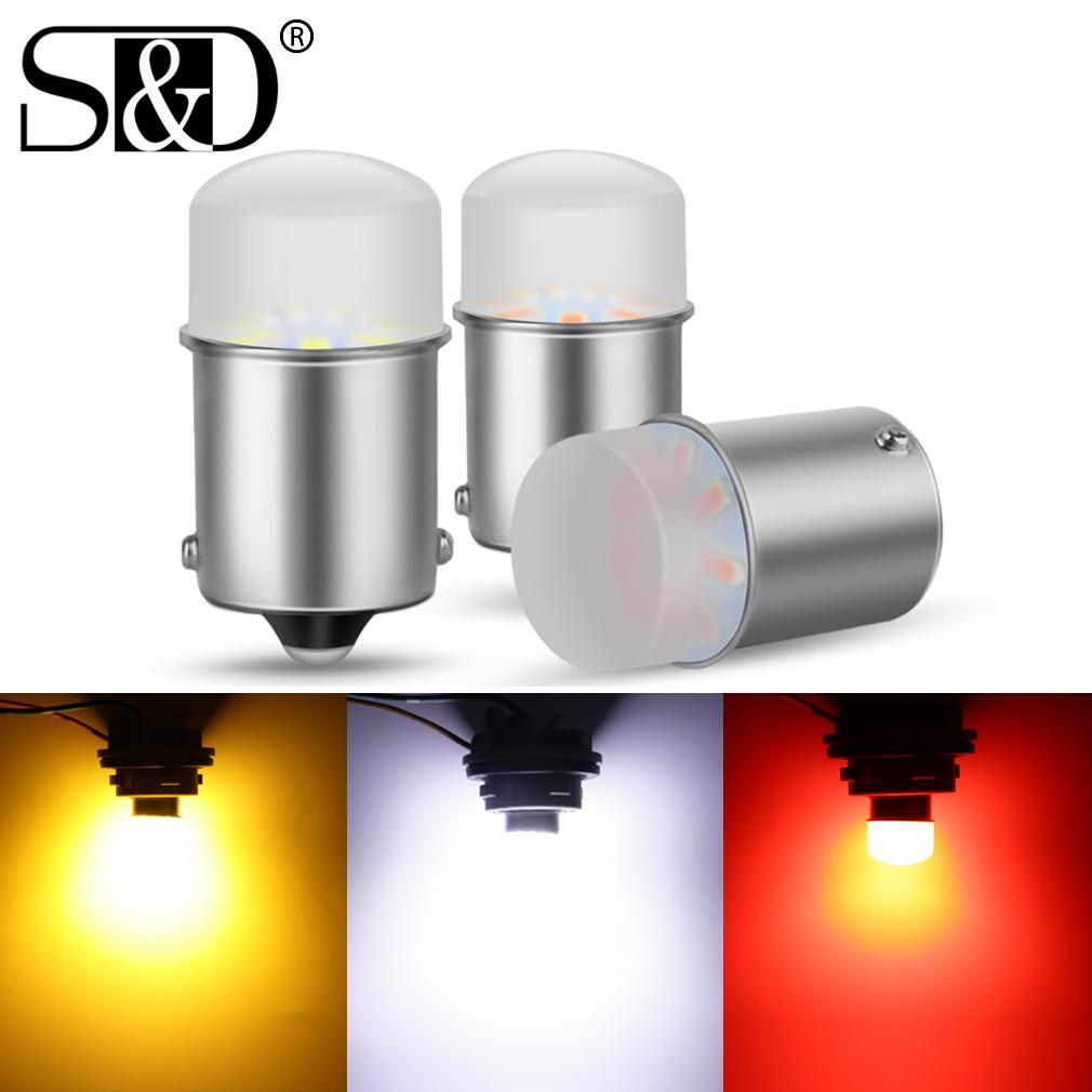1Pc P21W P21 5W LED Bulb 1156 1157 BA15S BAY15D Led Car Signal Lamp R5W R10W DRL Daytime Running Light 12V Auto White Yellow Red