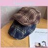 Duckbill Gingham Retro Cap Beret With Ventilation And Sun Protection Women For