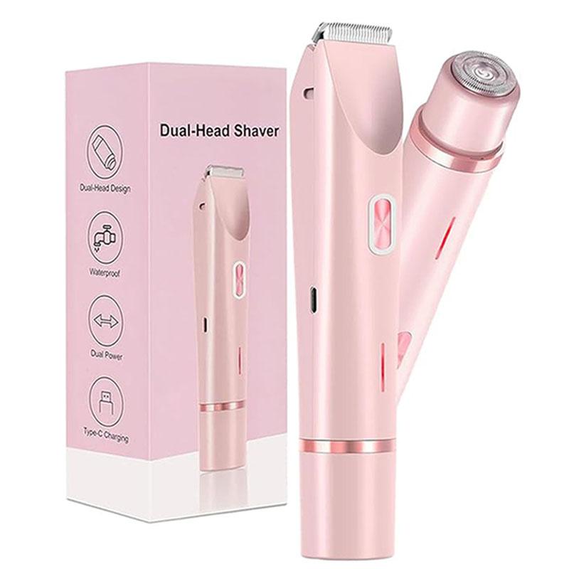 Electric Razors for Women 2in1 Bikini Trimmer Facial Mustache Shavers for Ladies Body Underarms Arm Leg Portable Painless Epilator