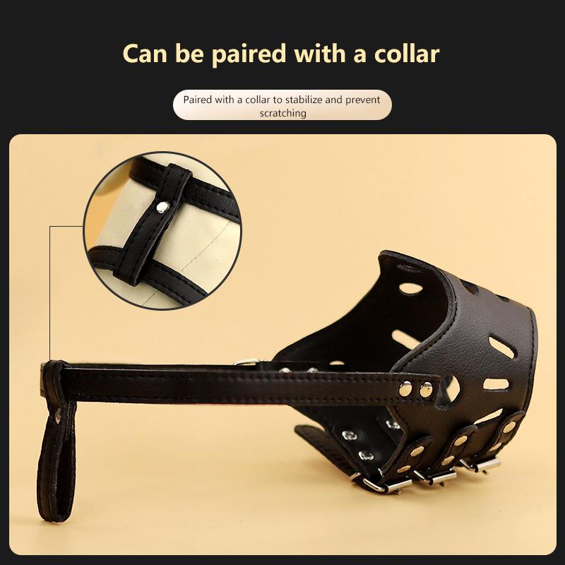 Soft Leather Anti-Bite Adjustable Secure Adjustable & Breathable Small Large Dogs Muzzle Mask Pet Muzzles Chiens Pet Supplies