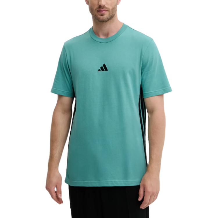 adidas Essentials Легкая Хлопковая Модная Универсальная Футболка с Коротким Рукавом Мужские Топы JX0732