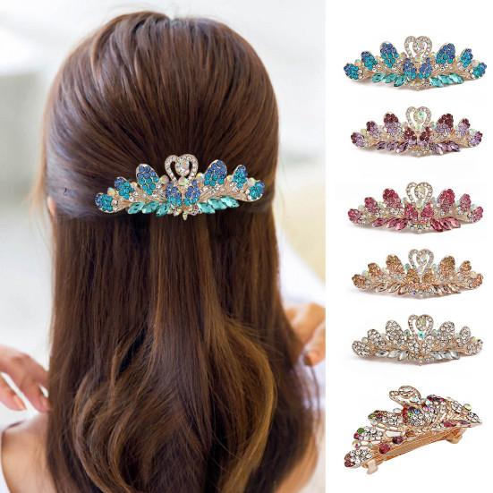 Красивый нескользящий нежный головной убор для женщин, заколка для волос со стразами и симметричной геометрией для зажима для свиданий