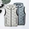 Мужской зимний жилет с подкладкой, однотонный утепленный теплый жилет без рукавов с капюшоном, повседневный ветрозащитный зимний жилет больших размеров для свиданий