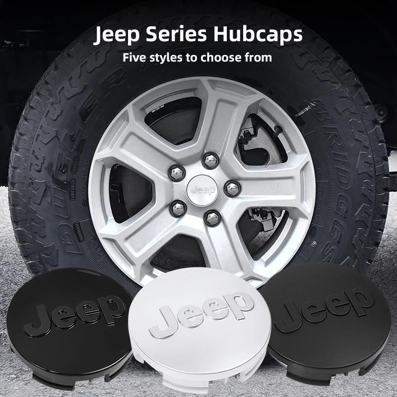For Jeep For Jeep Renegade Compass Grand Cherokee Wrangler jk Gladiator 4pcs ABS Electroplating Car Wheel Hub Center Cover  A