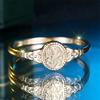 1 Pc Golden Color Floral Pattern Ring Flower Ring Wedding Band Valentine's Day Jewelry