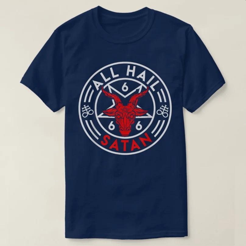 Да здравствует Сатана Бафомет Дьявольский Козел Бафомет Футболка 100% Хлопок Круглый Вырез Летняя Короткий Рукав Повседневная Мужская Футболка Размер S3XL